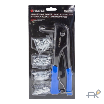 Заклепочник ручной (L-250мм. заклепка - 2.4. 3.2. 4.0. 4.8) в блистере F-678260R (5315)